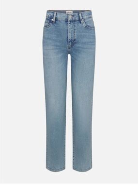 FRAME Le Sleek Straight High Rise Jean size 26 blue whimsy cropped denim